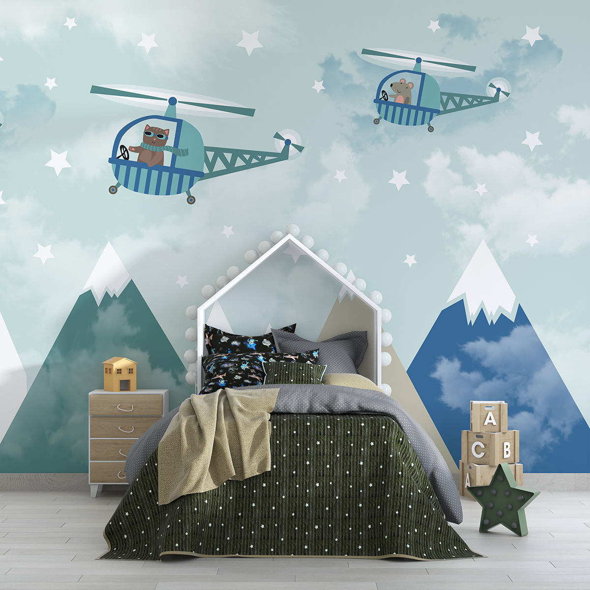 Foto murale Patrulla e Kafshëve Mbi Male