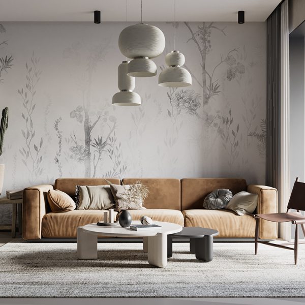 Foto murale Gjethe në gri