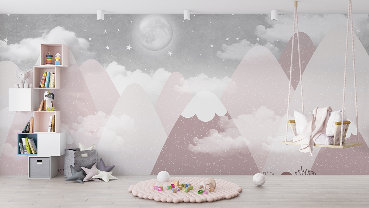 Foto murale Hëna e plotë në male