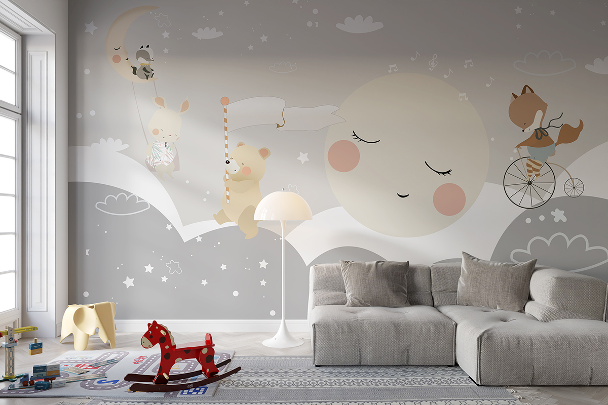 Foto murale Kafshë të lezetshme në një aventurë nate