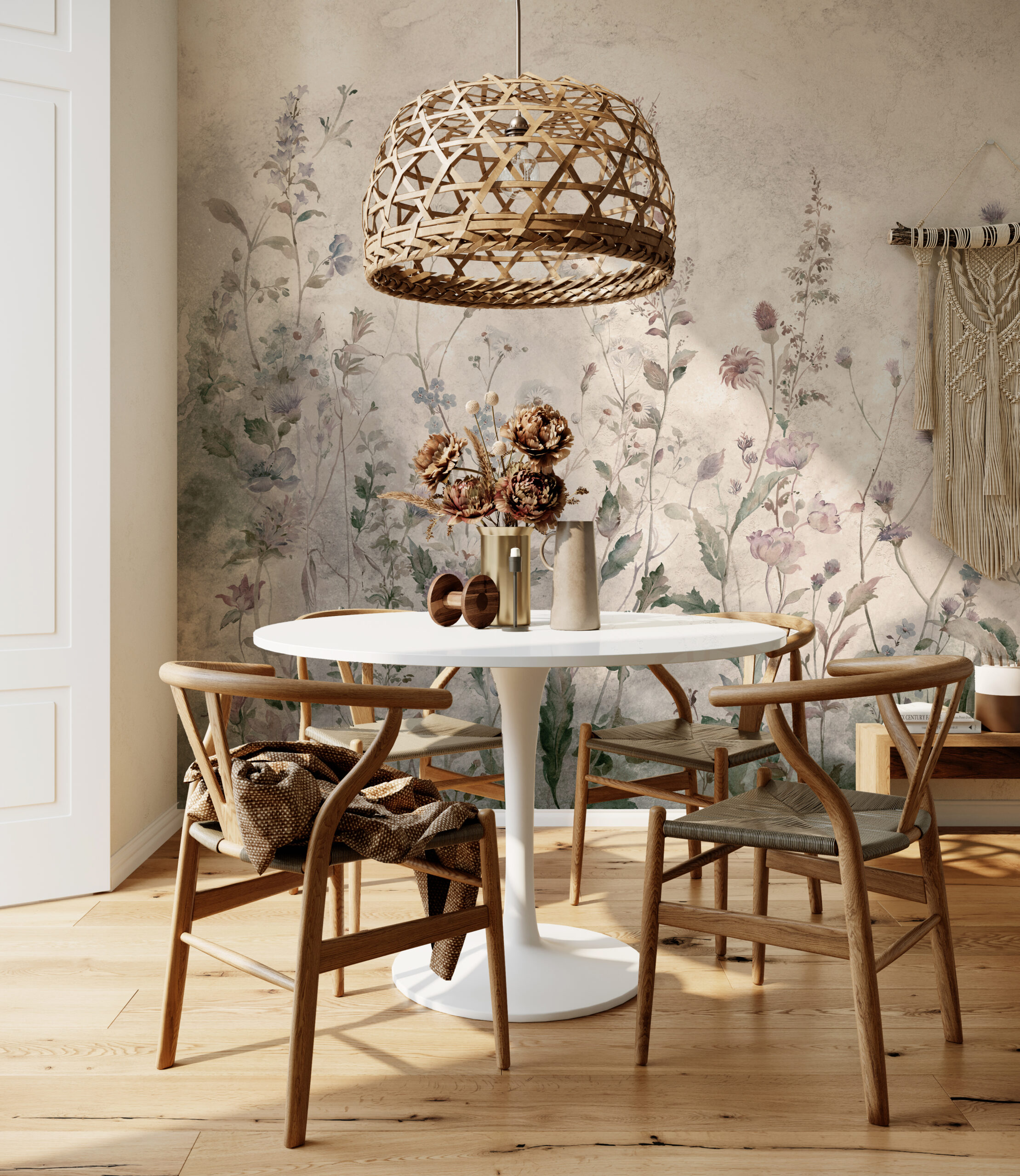 Foto murale Lule të ajrosura në tone bezhë