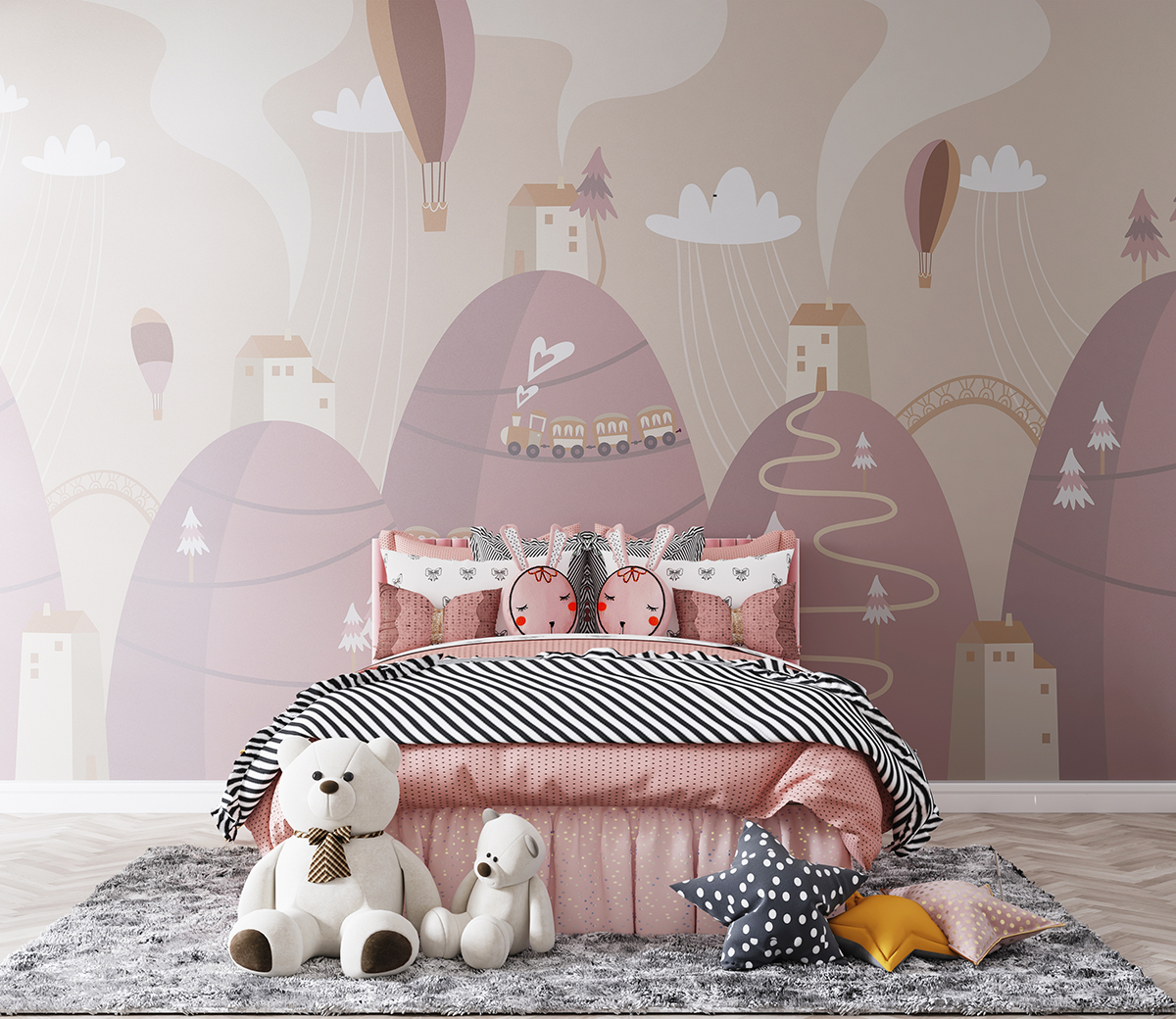 Foto murale Fshati Rozë i Malit