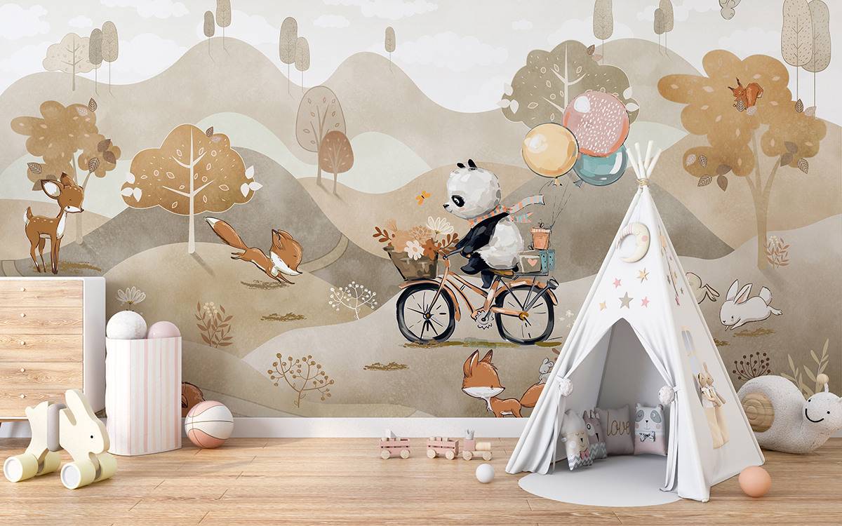 Foto murale Kafshët e Gëzuara të Vjeshtës