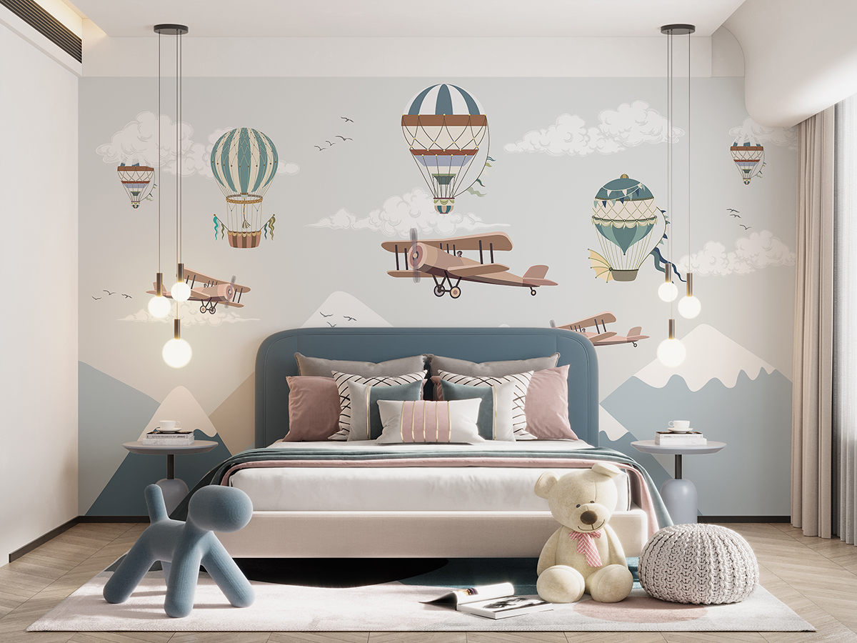 Foto murale Aeroplanë në male