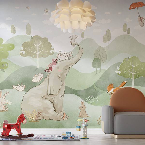 Foto murale Elefanti në Livadh