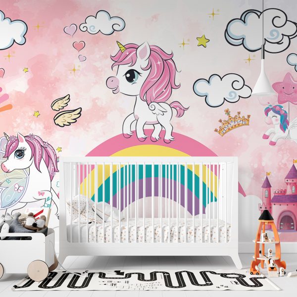 Foto murale Njëbrirësh në një ylber