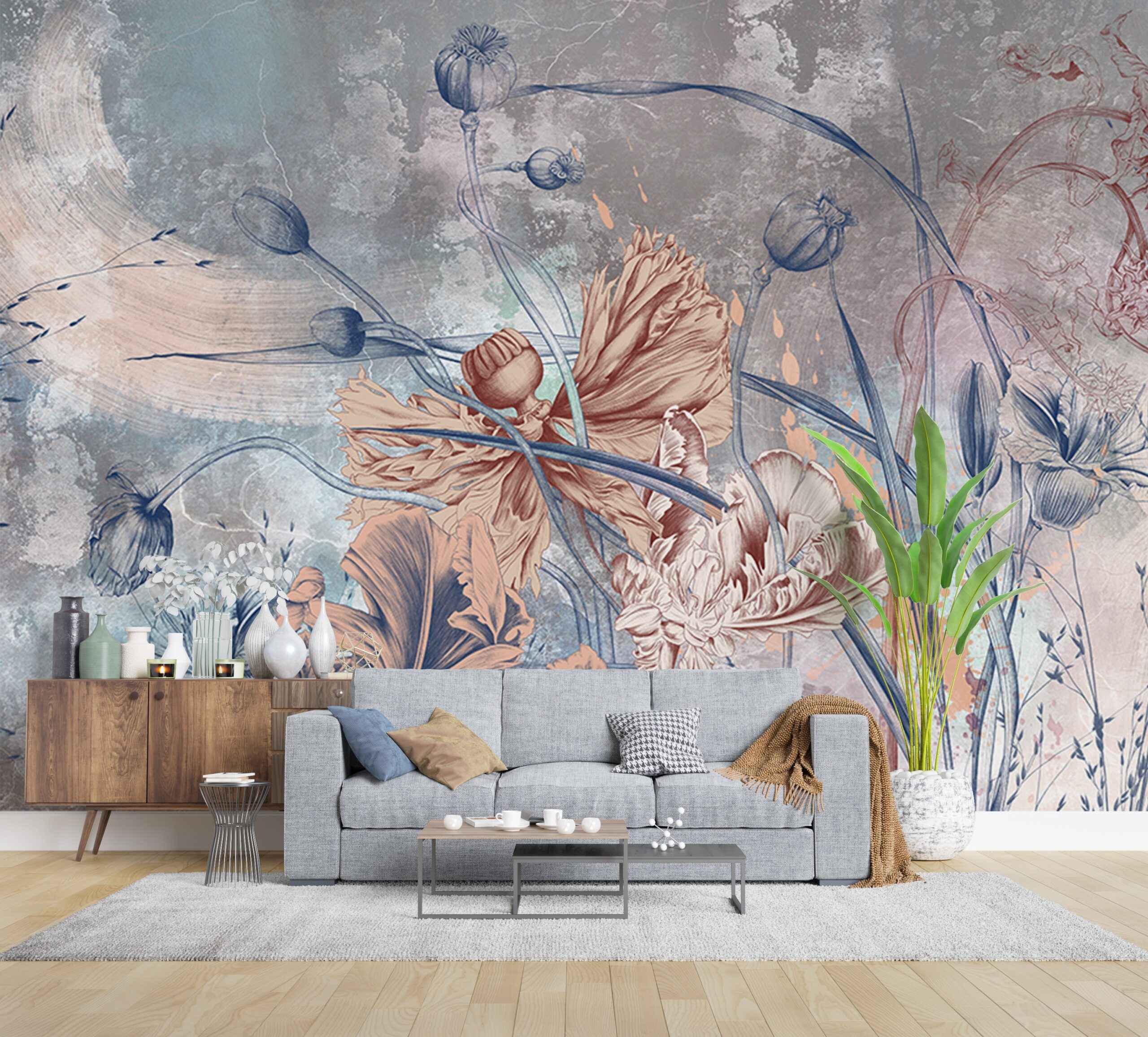 Foto murale Lule të prekura me një furçë