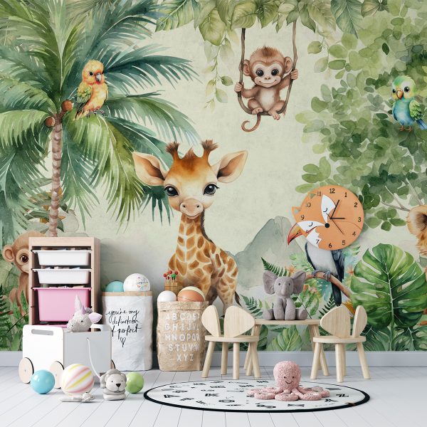 Foto murale Gjirafë midis gjelbërimit