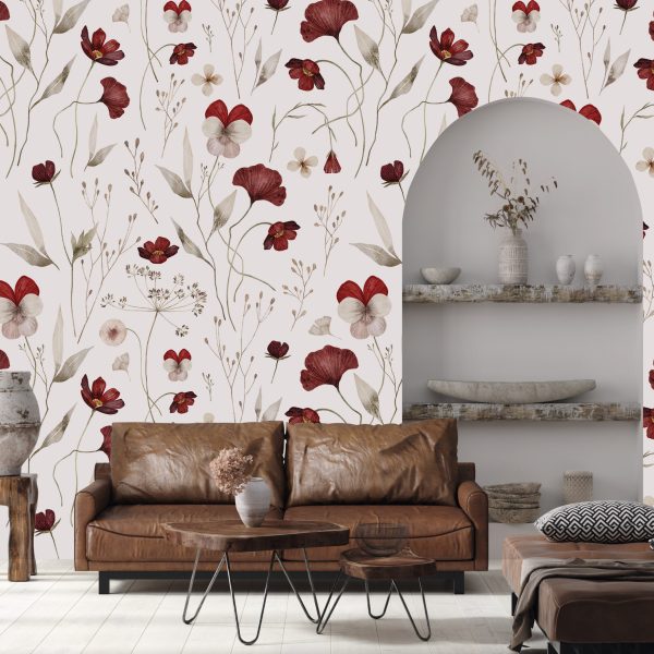 Foto murale Lule ngjyrë burgundy