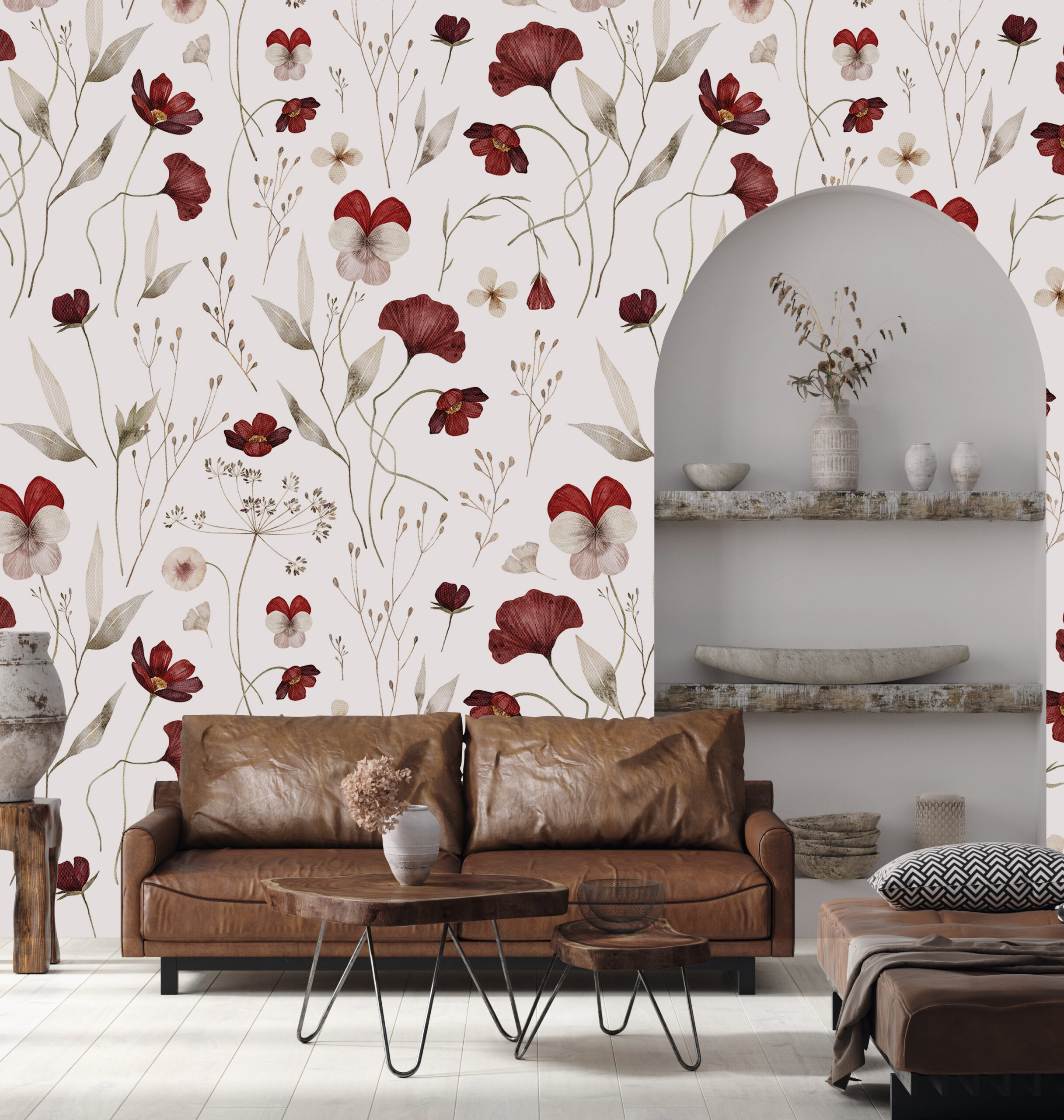 Foto murale Lule ngjyrë burgundy