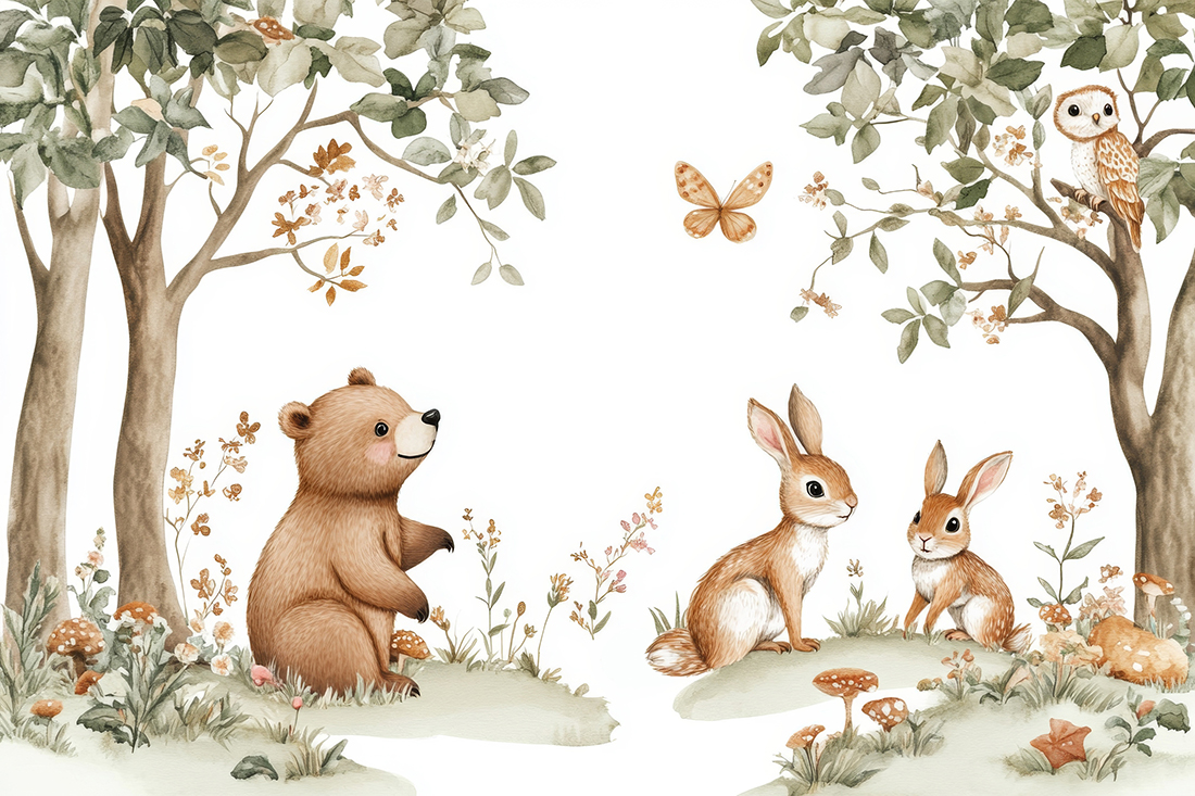 Foto murale Pamje e mjegullt në malet bezhë - Figura 3