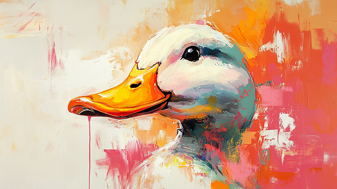 Vibrant Duck Painting: Colorful Bird Portrait