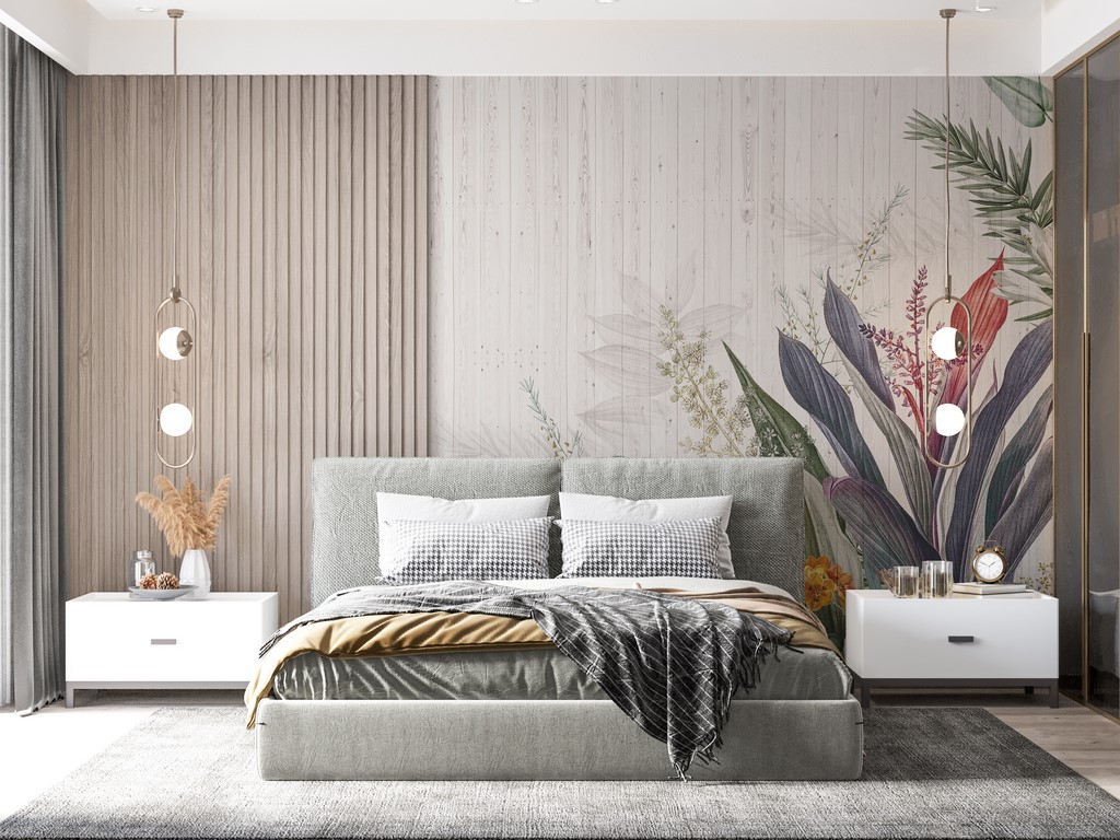 Foto murale Buqetë me gjethe blu