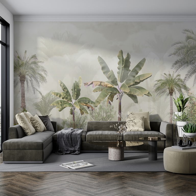 Foto murale Pemë bananeje në mjegull