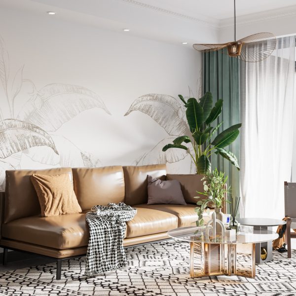 Foto murale Pemë bananeje në të bardhë