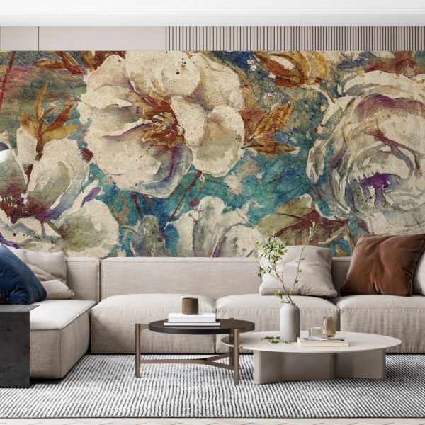 Foto murale Lule të bardha në pëlhurë