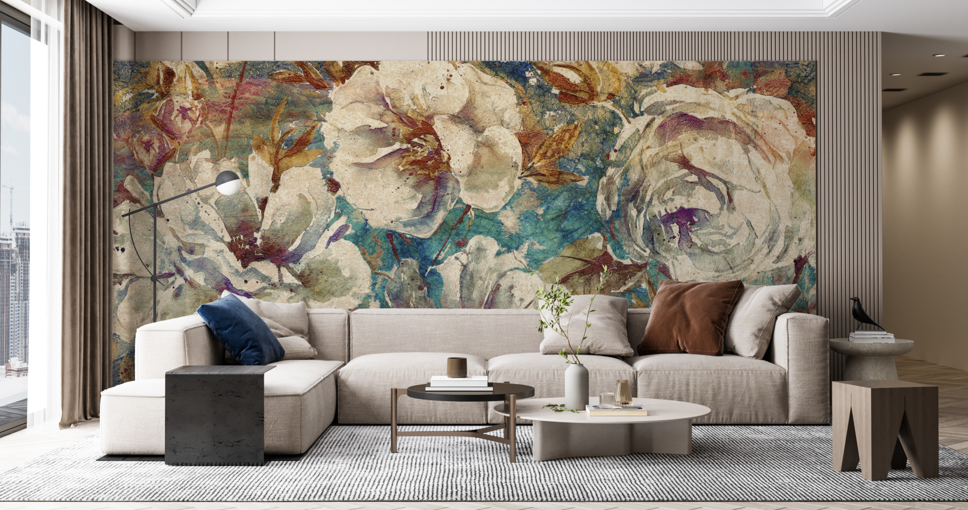 Foto murale Lule të bardha në pëlhurë