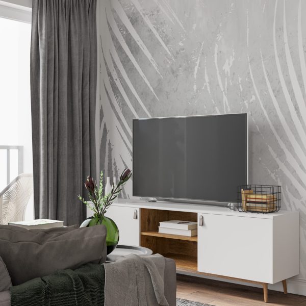 Foto murale Negativi i bardhë i gjetheve