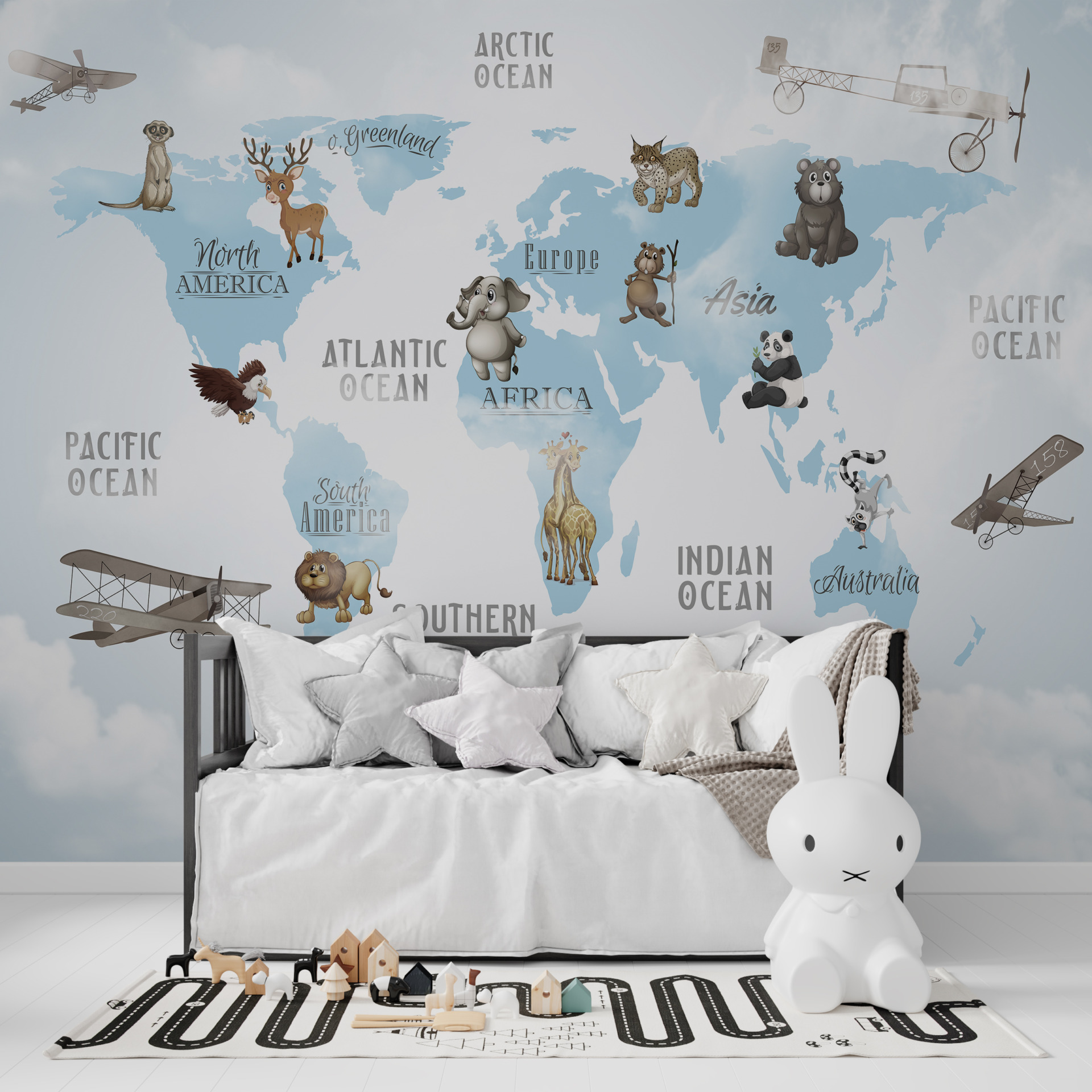 Foto murale Harta Blu e Botës