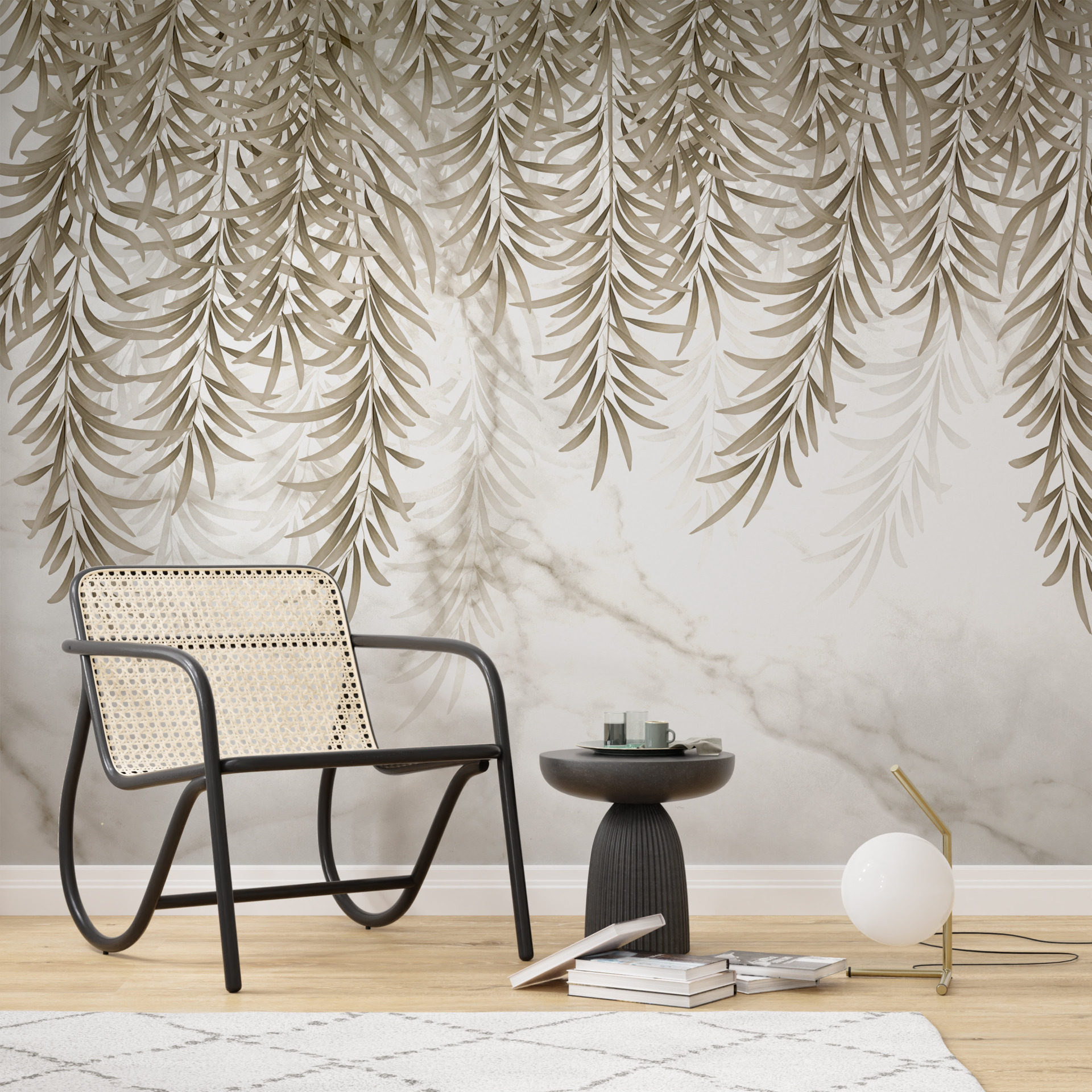 Foto murale Gjethe bronzi mbi mermer