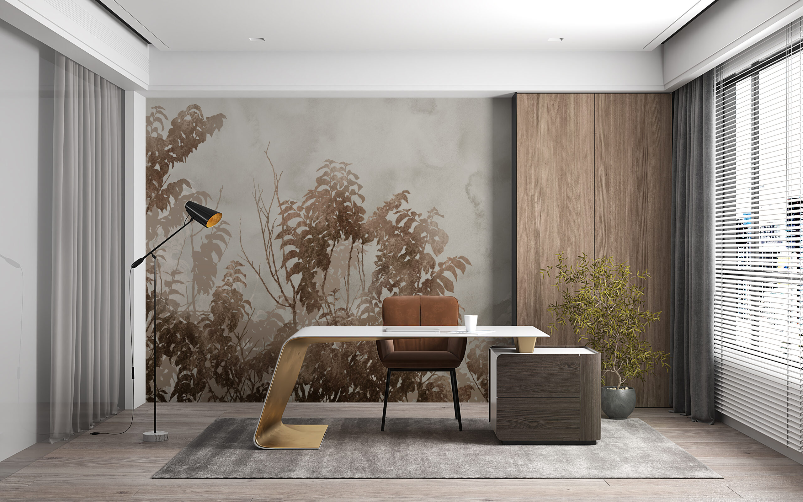 Foto murale Bimë kafe në mjegull