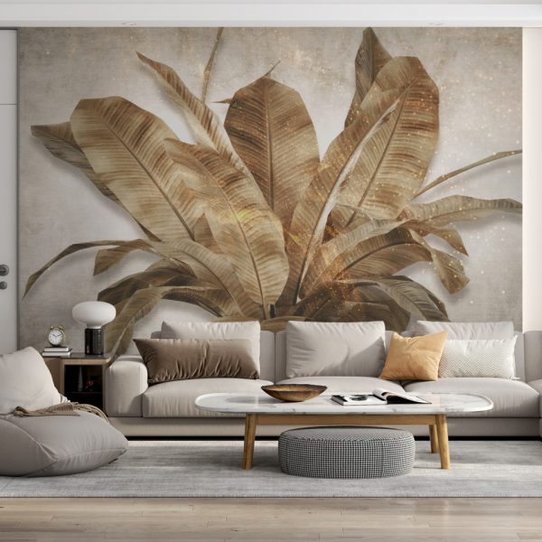 Foto murale Buqetë me gjethe në ngjyrë ari