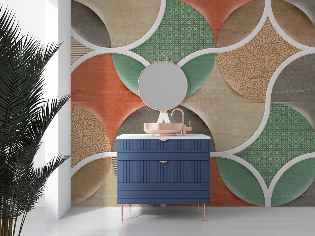 Foto murale Qelq qeramik me ngjyra