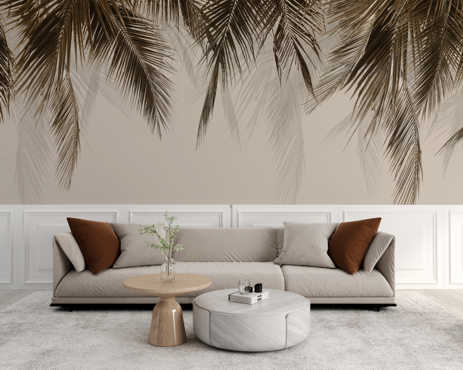 Foto murale Gjethe të errëta të gjata