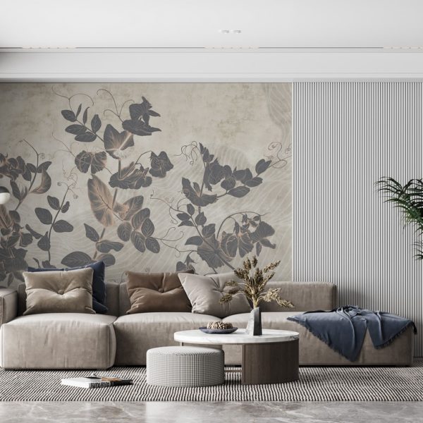 Foto murale Ivy e errët në gri