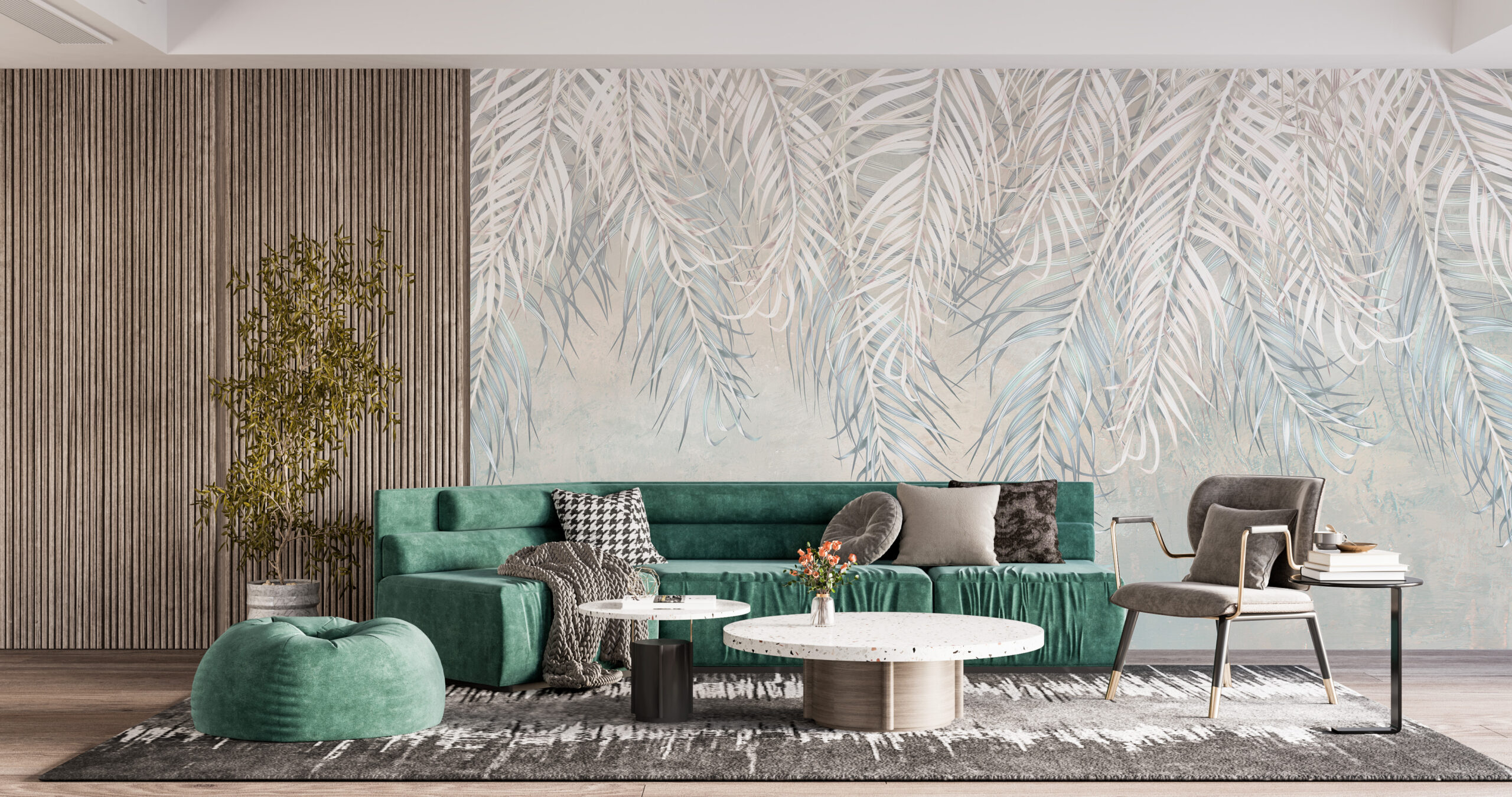 Foto murale Gjethe të holla palme