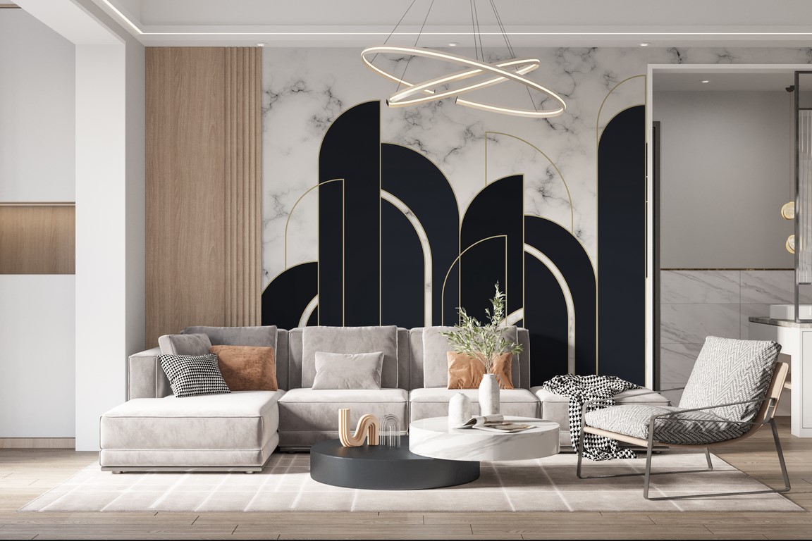 Foto murale Model gjeometrik i zi