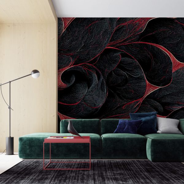 Foto murale E kuqe në të zezë