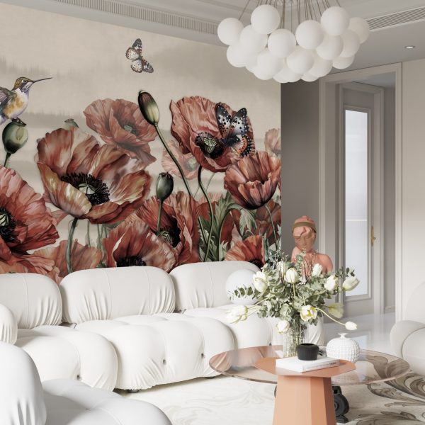 Foto murale Lulekuqe të Kuqe