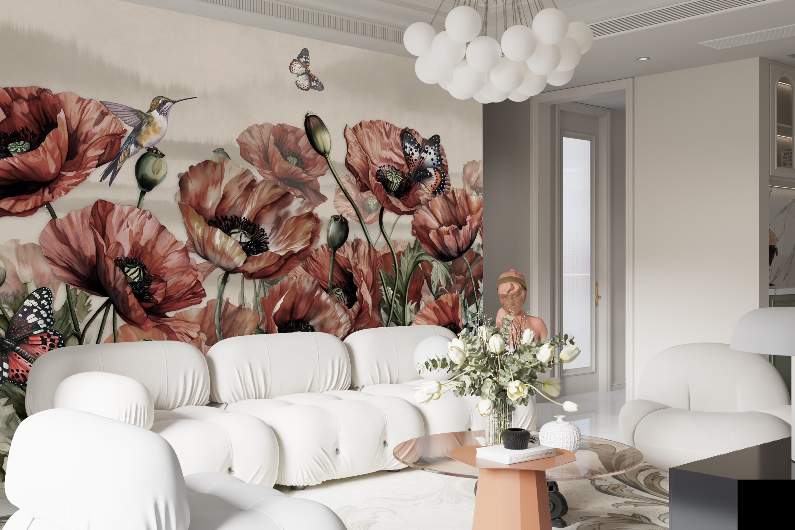 Foto murale Lulekuqe të Kuqe