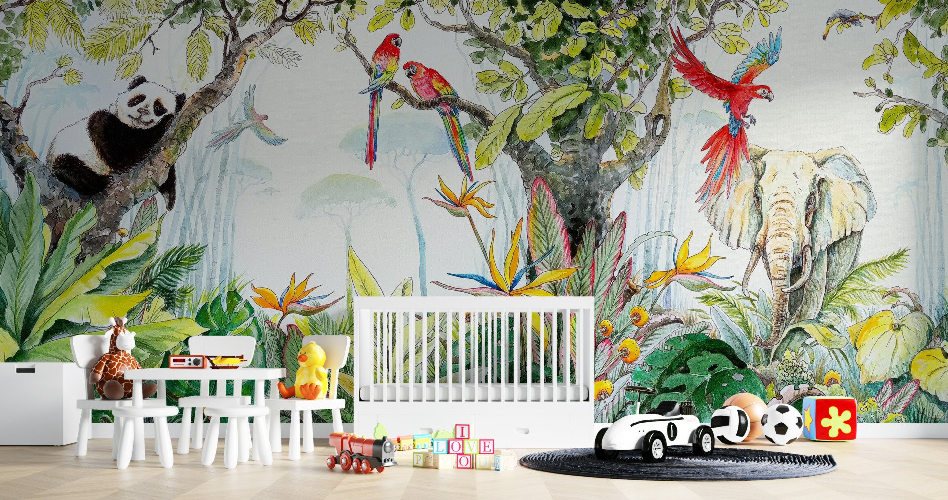 Foto murale Papagallët e Kuq në Xhungël