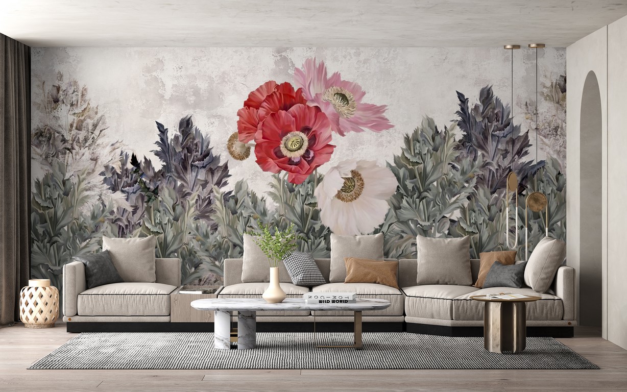 Foto murale Buqetë e kuqe me lulekuqe