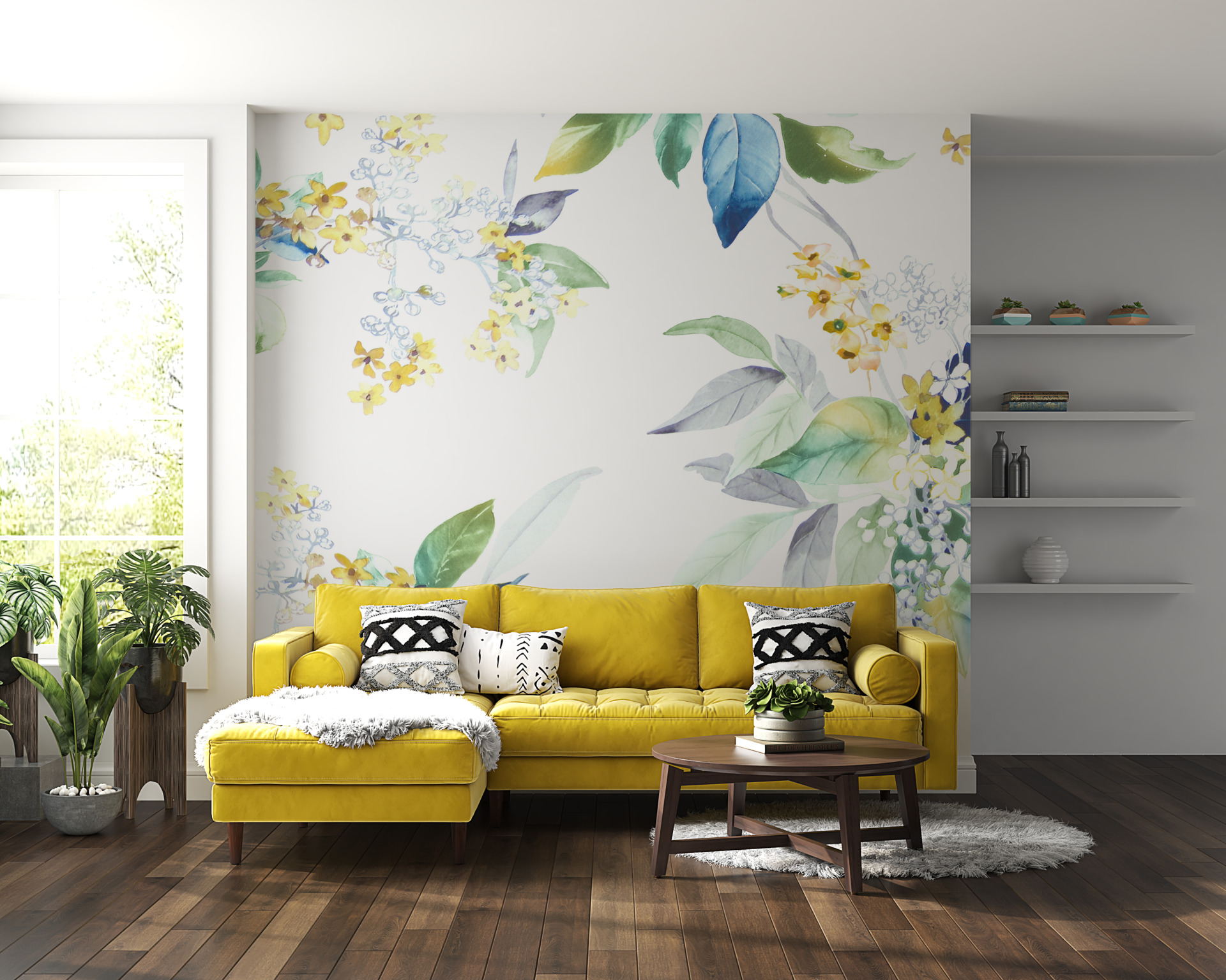 Foto murale Lule delikate në të bardhë