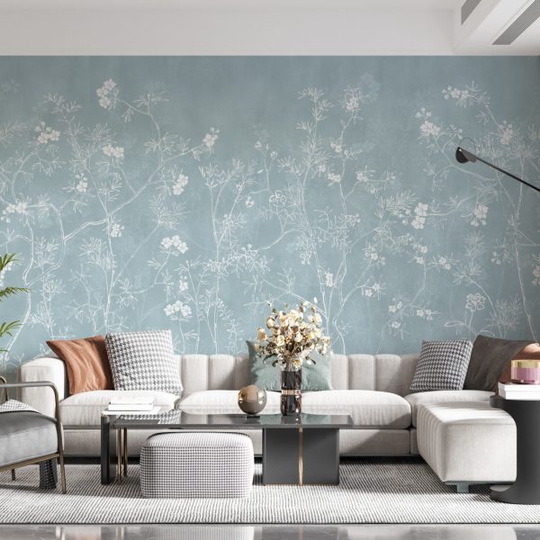 Foto murale Lule delikate në blu