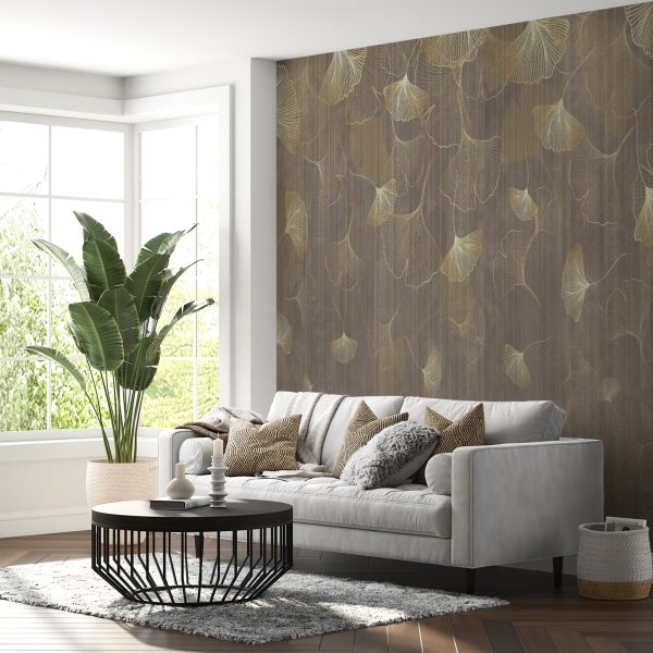 Foto murale Shi me gjethe të arta