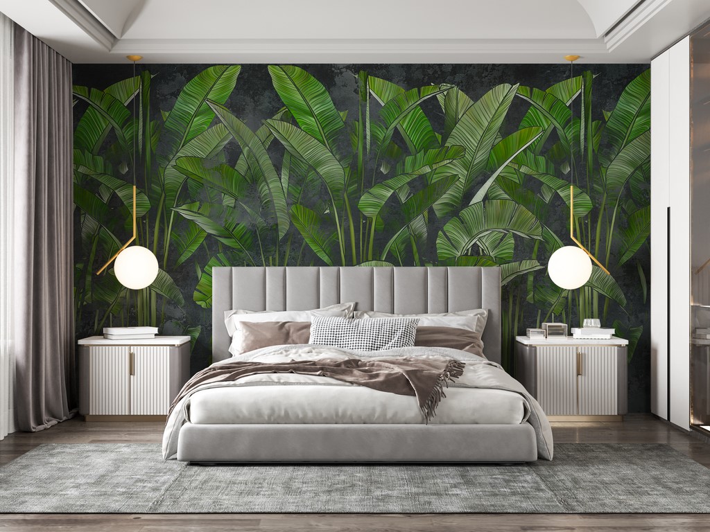 Foto murale Gjethe të gjata jeshile