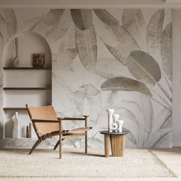 Foto murale Gjethe të Mëdha Pas Mjegullës