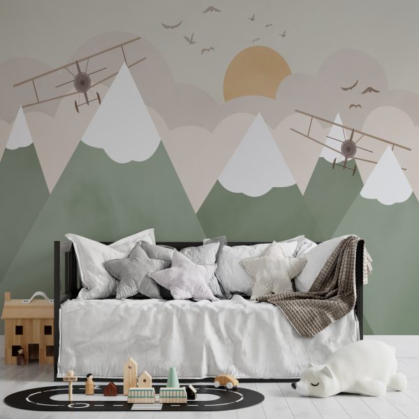 Foto murale Dy aeroplanë mbi male