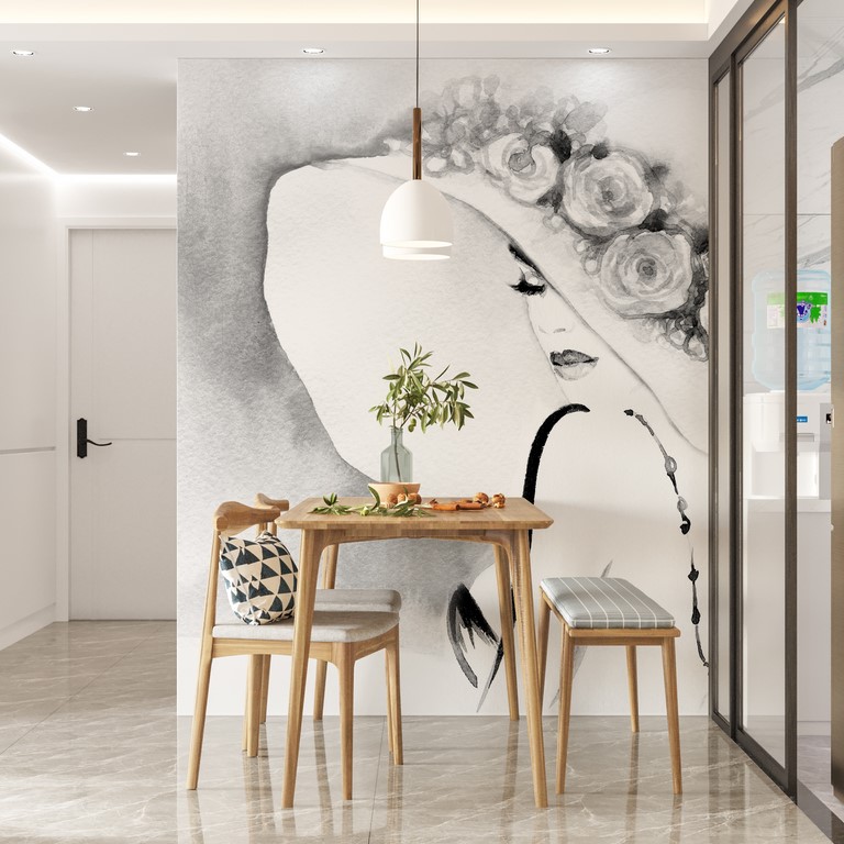 Foto murale Vajza me Kapelë të Madhe