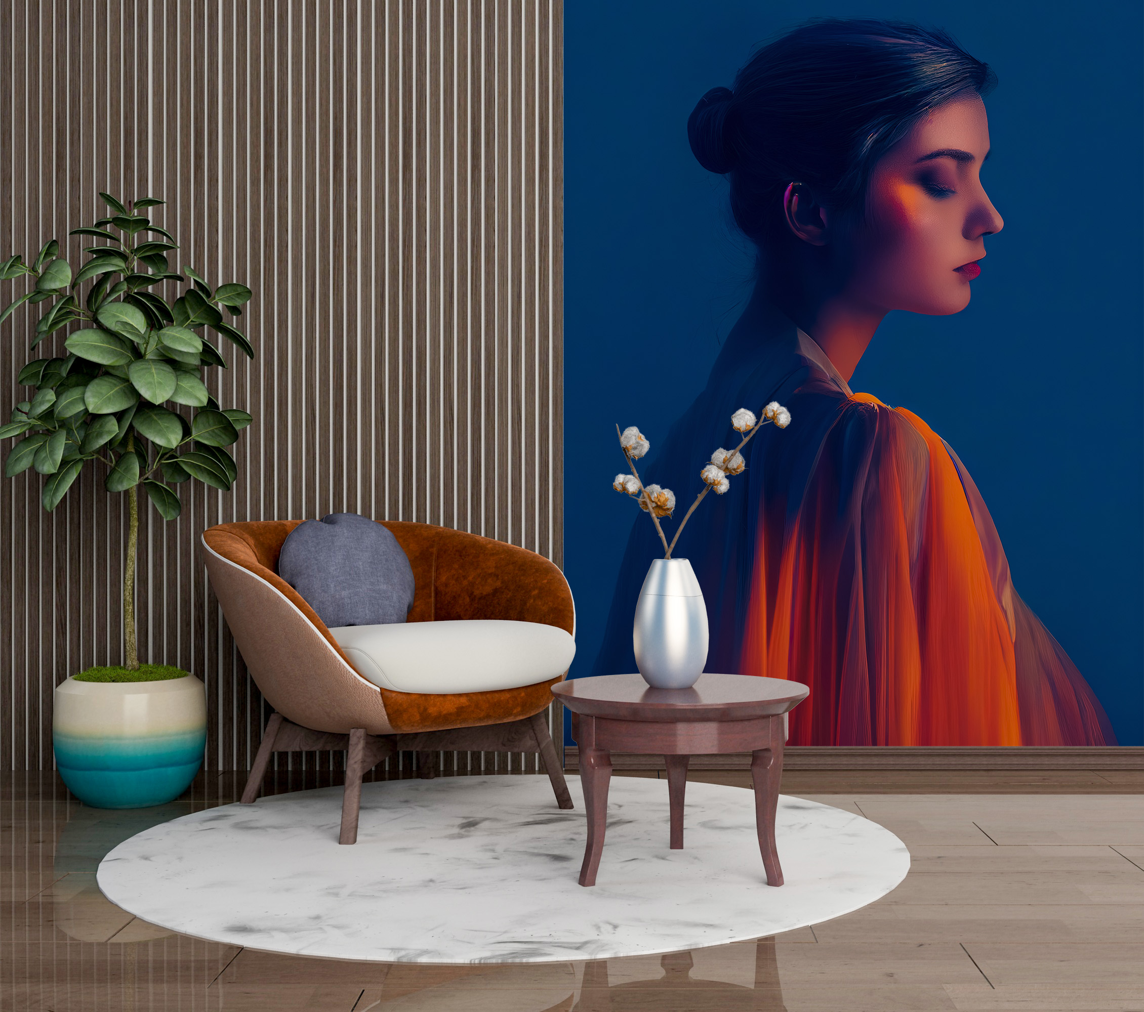 Foto murale Vajzë me sy të mbyllur