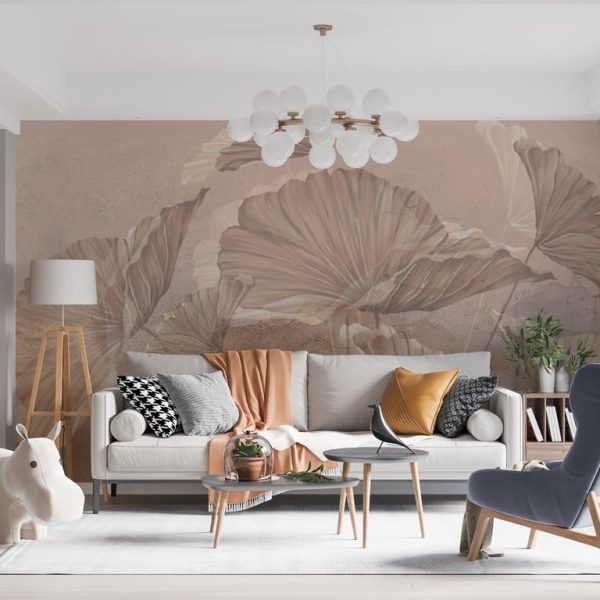 Foto murale Gjethe ekzotike në ngjyra pastel