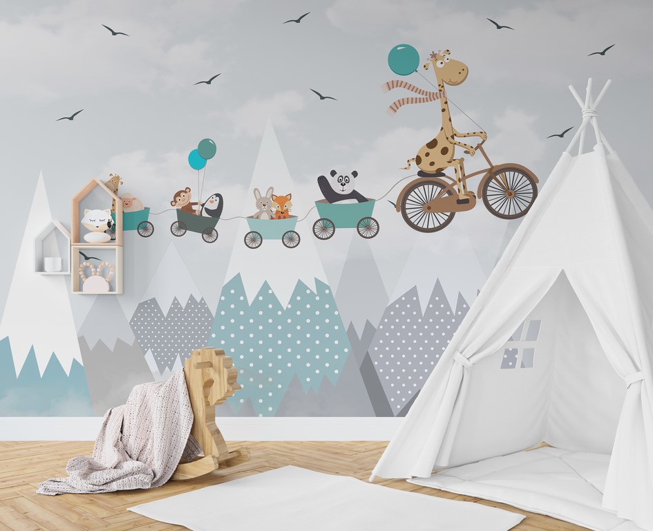 Foto murale Tren Fluturues Malor për Fëmijë