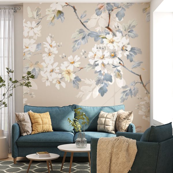 Foto murale Një degëz me lule të bardha