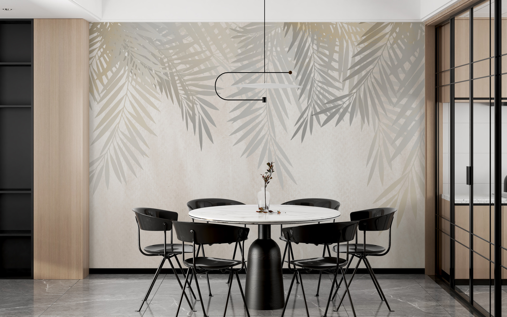 Foto murale Degët e Palmës Pas Mjegullës