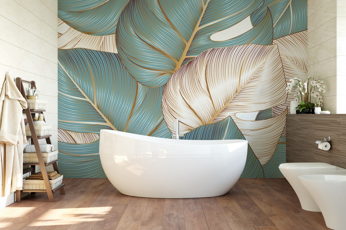 Foto murale Grafika e Gjethet Ekzotike