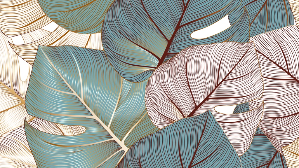 Foto murale Grafika e Gjethet Ekzotike - Figura 3